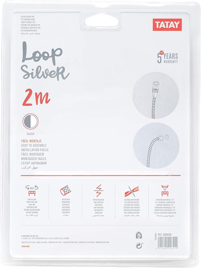 TATAY 3330700 Silver Shower Hose - Image 3
